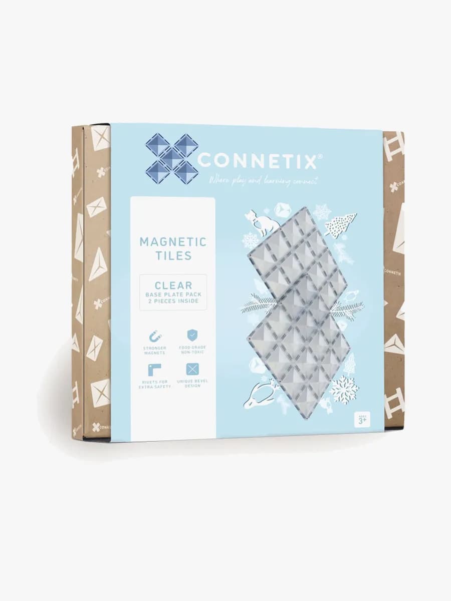 Connetix Magnetiska Byggklossar Bottenplattor Clear 2-Pack