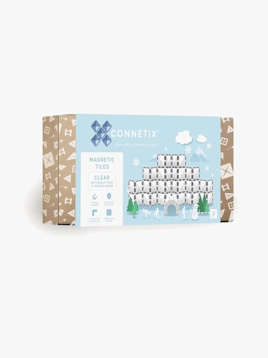 Connetix Magnetiska Byggklossar Clear Rektangel 12 Delar
