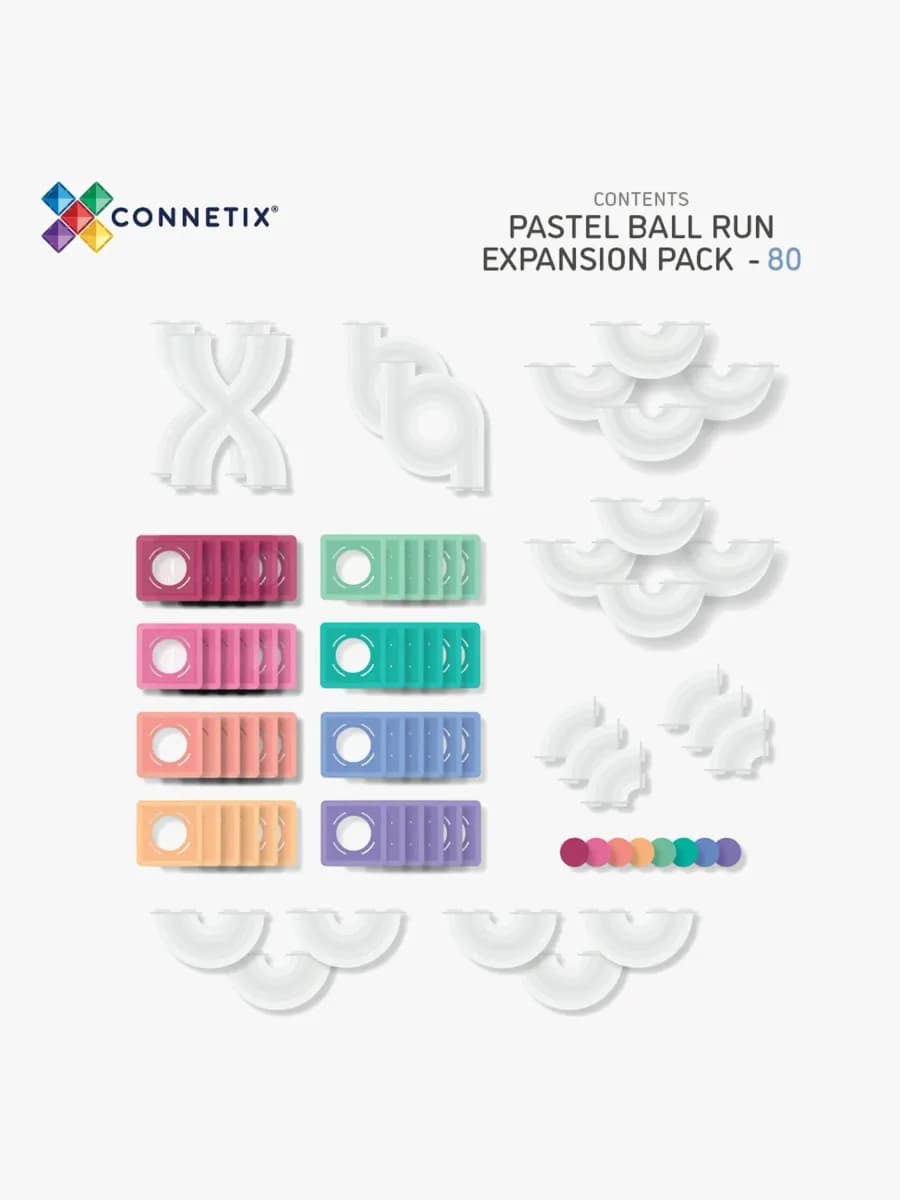 Connetix Magnetiska Byggklossar Kulbana Pastel Expansionsset 80 Delar
