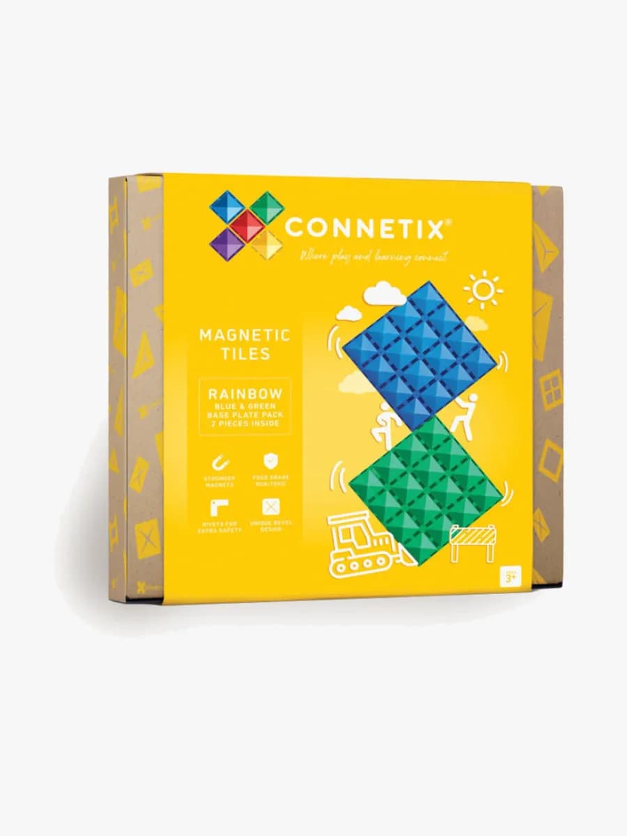 Connetix Magnetiska Byggklossar Rainbow Blue &  Green Base Plate 2 Delar