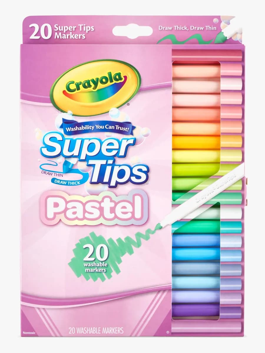 Crayola Super Tips Fiberpennor Pastell 20-Pack