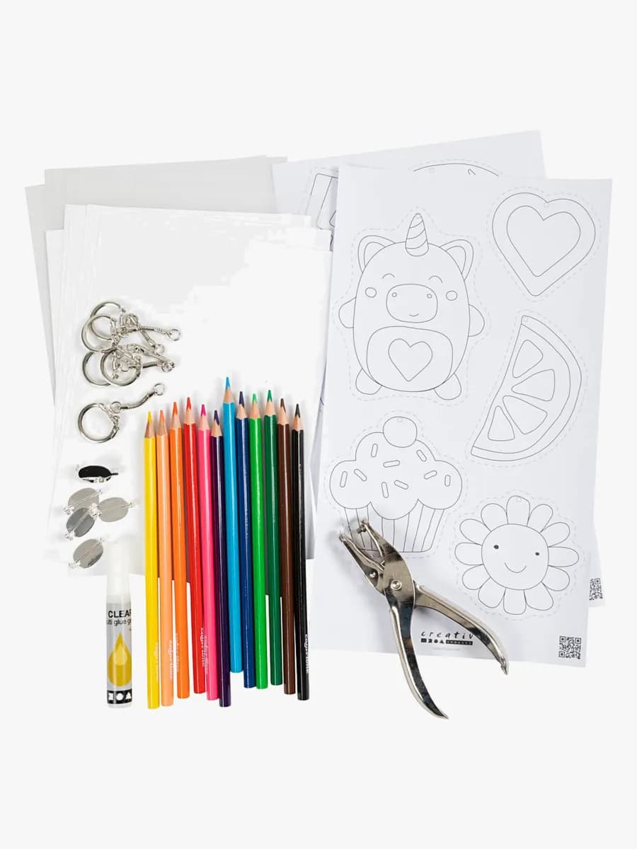 Creativ Company  Krympplast DIY-set Pins &  Nyckelringar