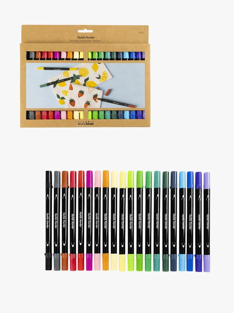Creativ Company Textilpennor Standardfärger 20 st