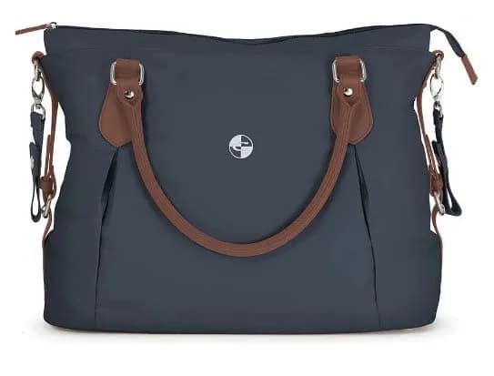 Crescent skötväska Exclusive, navy/ljusbrun