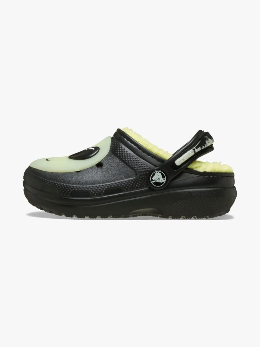 Crocs Classic Alien Kids Fodrade Tofflor, Black, 25-26
