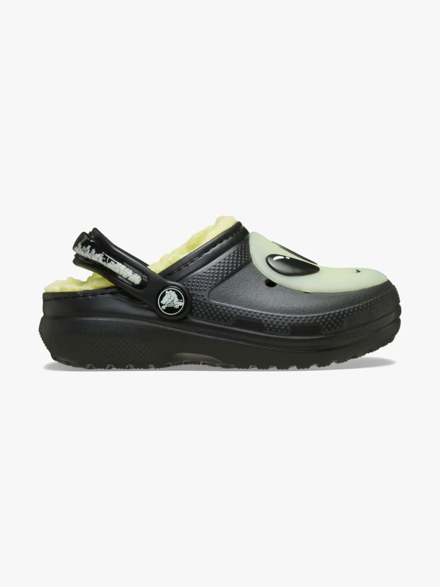 Crocs Classic Alien Kids Fodrade Tofflor, Black, 25-26