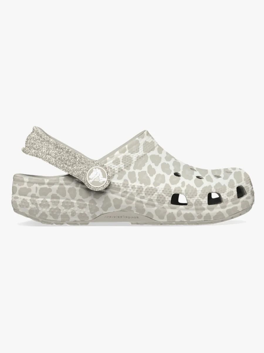 Crocs Classic Animal Glitter Tofflor, Almond Tint, 28-29