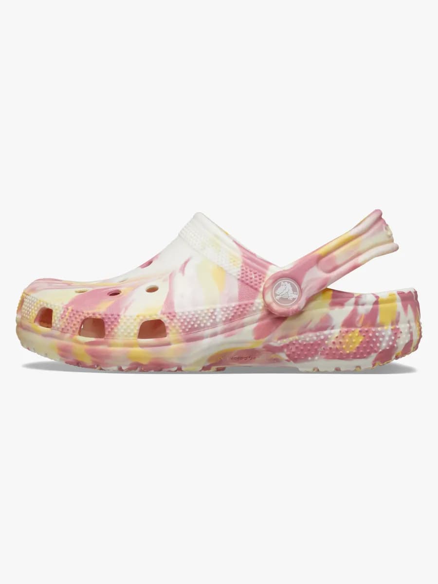 Crocs Classic Glow Marbled Tofflor, Daylily/Multi, 33-34