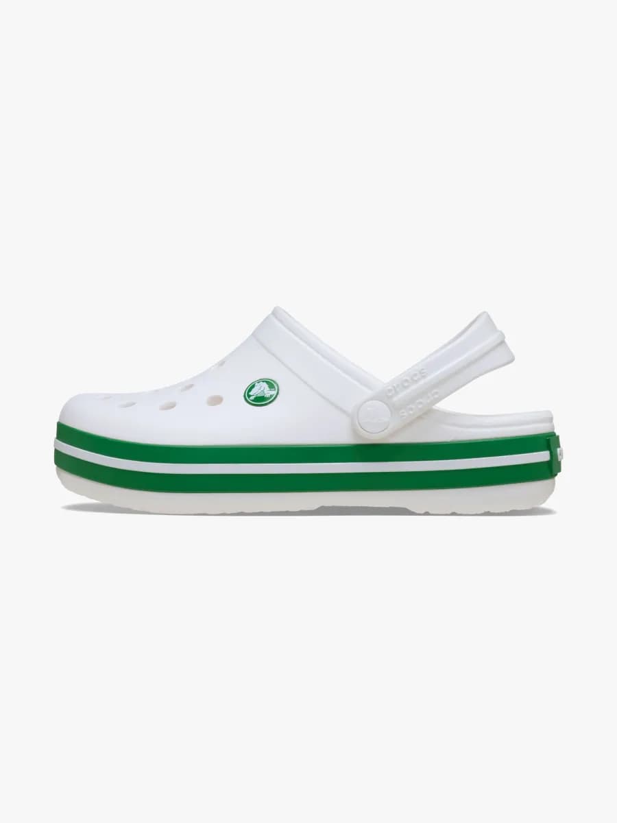 Crocs Crocband Kids Tofflor, White/Green Ivy, 23-24