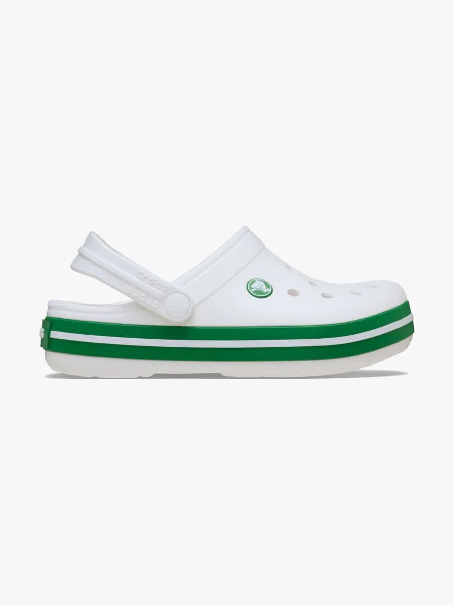 Crocs Crocband Kids Tofflor, White/Green Ivy, 23-24