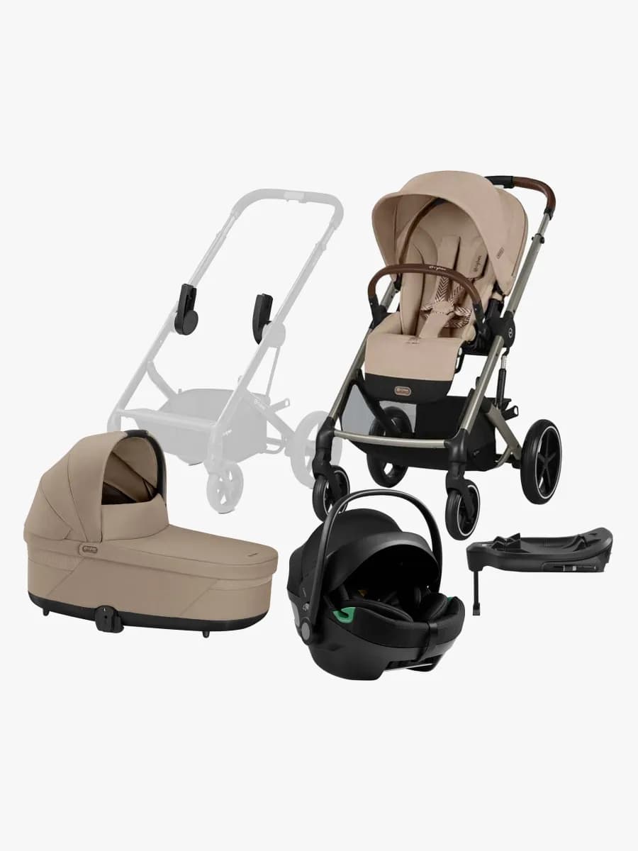 Cybex BALIOS S Lux Duovagn inkl. Axkid GOKID Babyskydd &  Bas, Almond Beige
