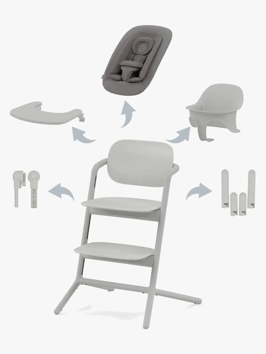 Cybex Lemo 4-in-1 Matstol Inkl. Babysitter, Babyset Och Bricka (Suede Grey)