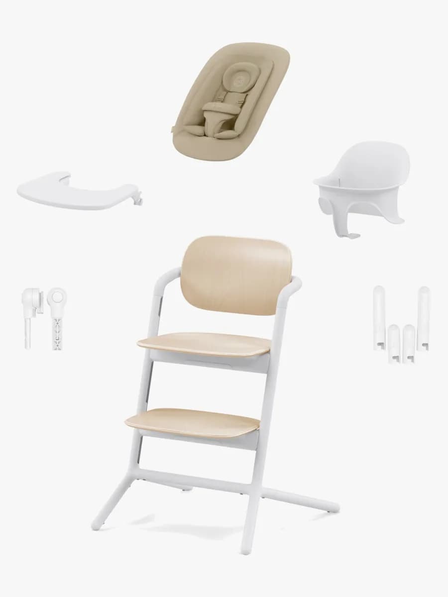 Cybex Lemo 4-in-1 Matstol inkl. Babysitter, Babyset och Bricka, Sand White