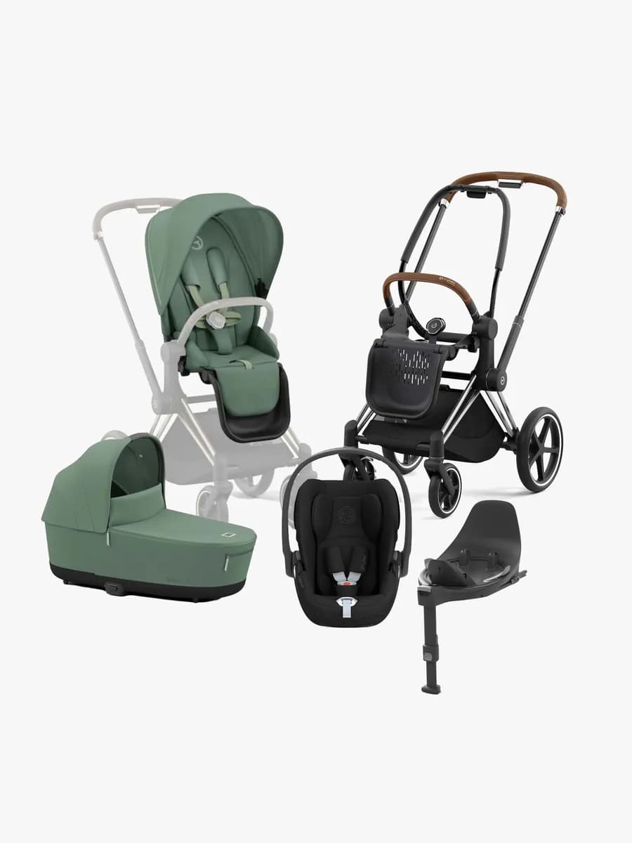 Cybex Priam Duovagn inkl. Cloud T &  Bas, Leaf Green/Chrome Brown