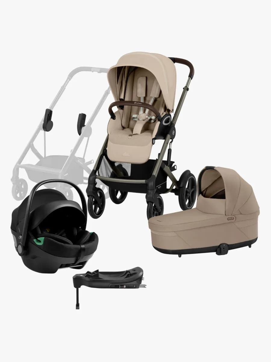 Cybex TALOS S Lux Duovagn inkl. Axkid GOKID Babyskydd &  Bas, Almond Beige