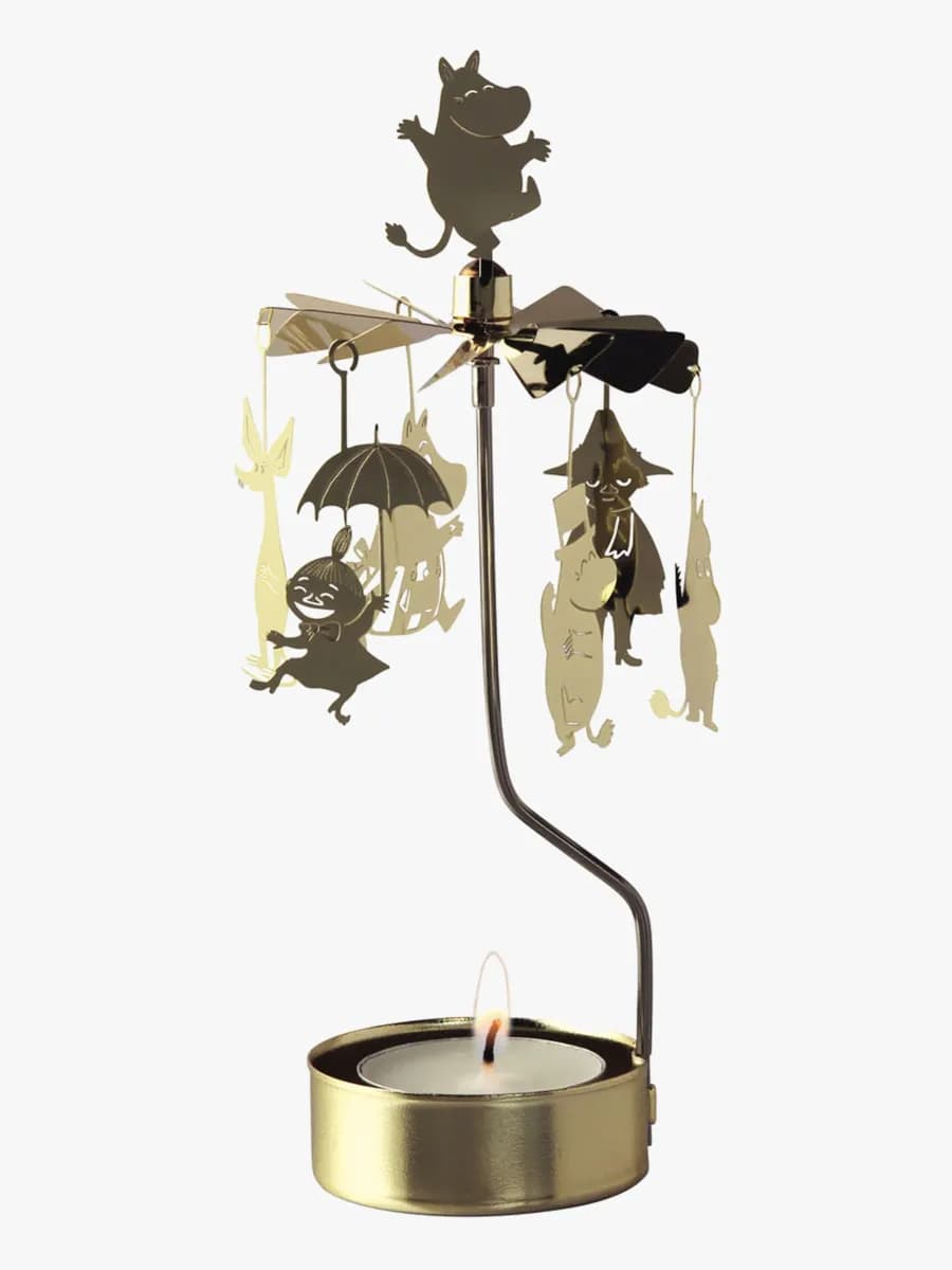 Design Cardell Änglaspel Muminfamiljen Med Värmeljus, Guld
