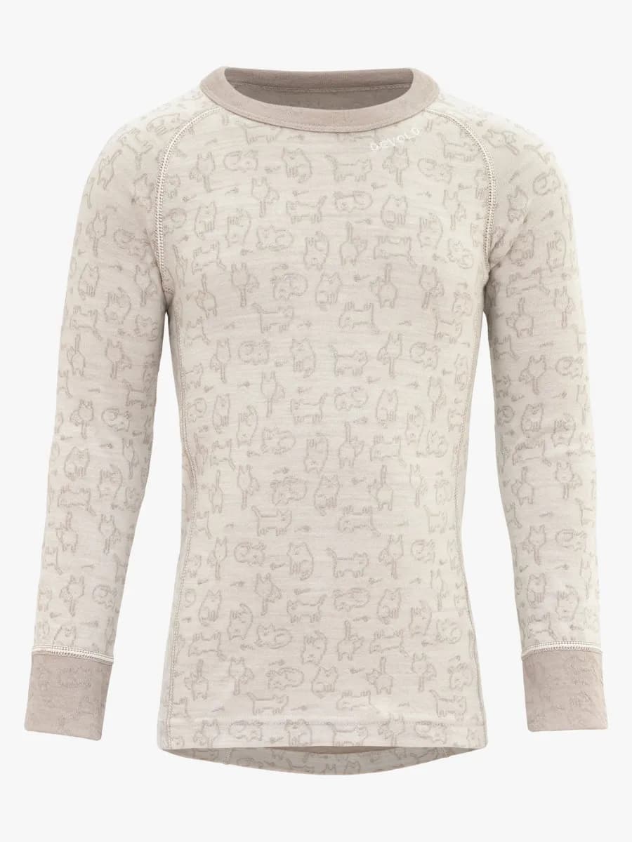 Devold DUO ACTIVE Underställströja Merinoull Kid, Raw White, 8 år