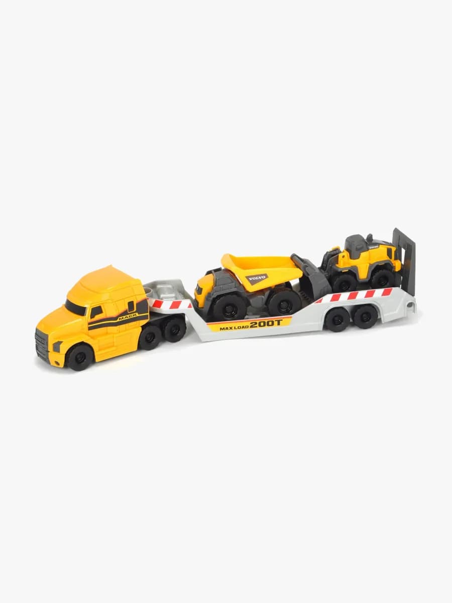 Dickie Toys Mack Volvo Långtradare Med Anläggningsfordon