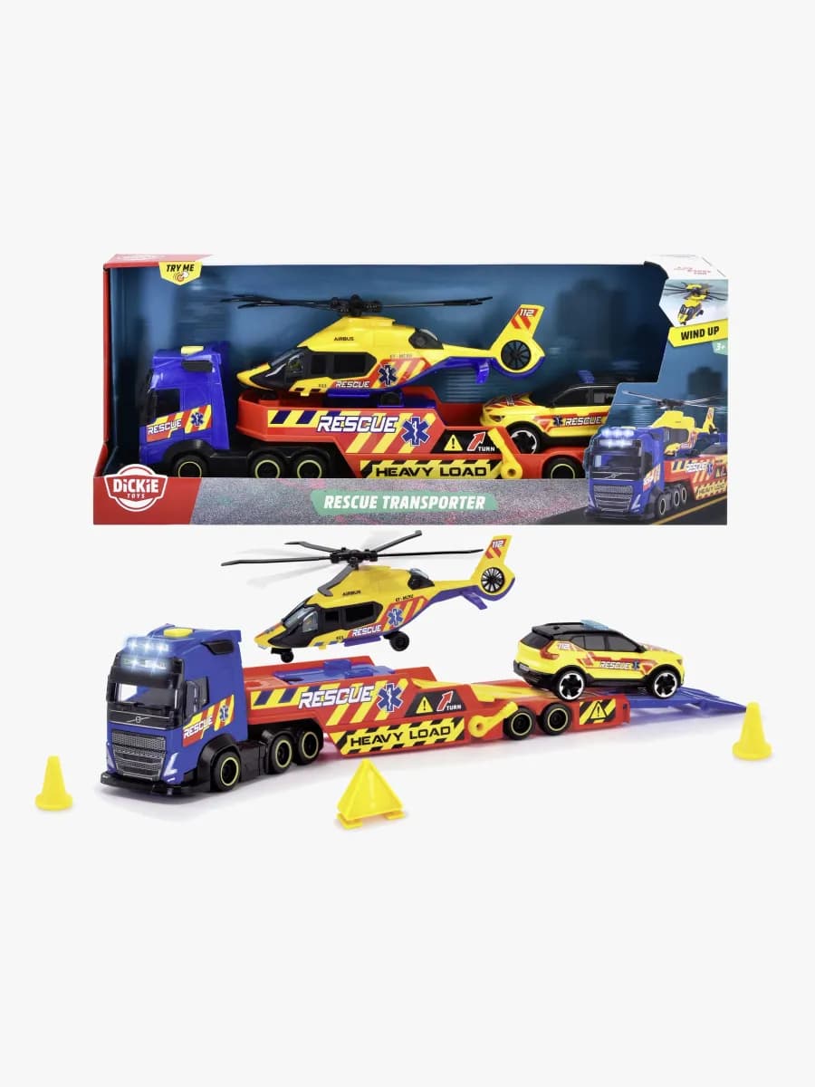 Dickie Toys Räddningstransport med Bil och Helikopter