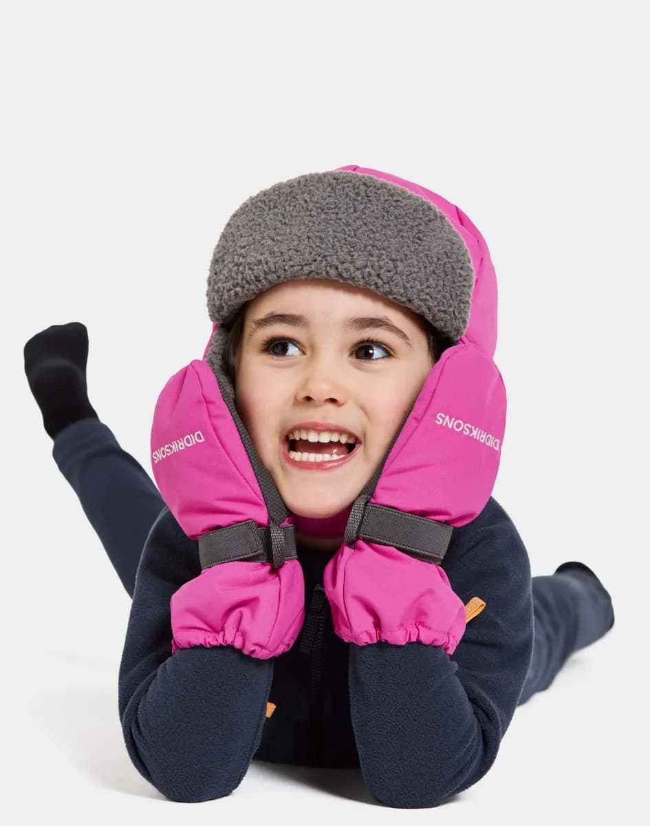 Didriksons Biggles Zip Vantar, Plastic Pink, 0-2 år