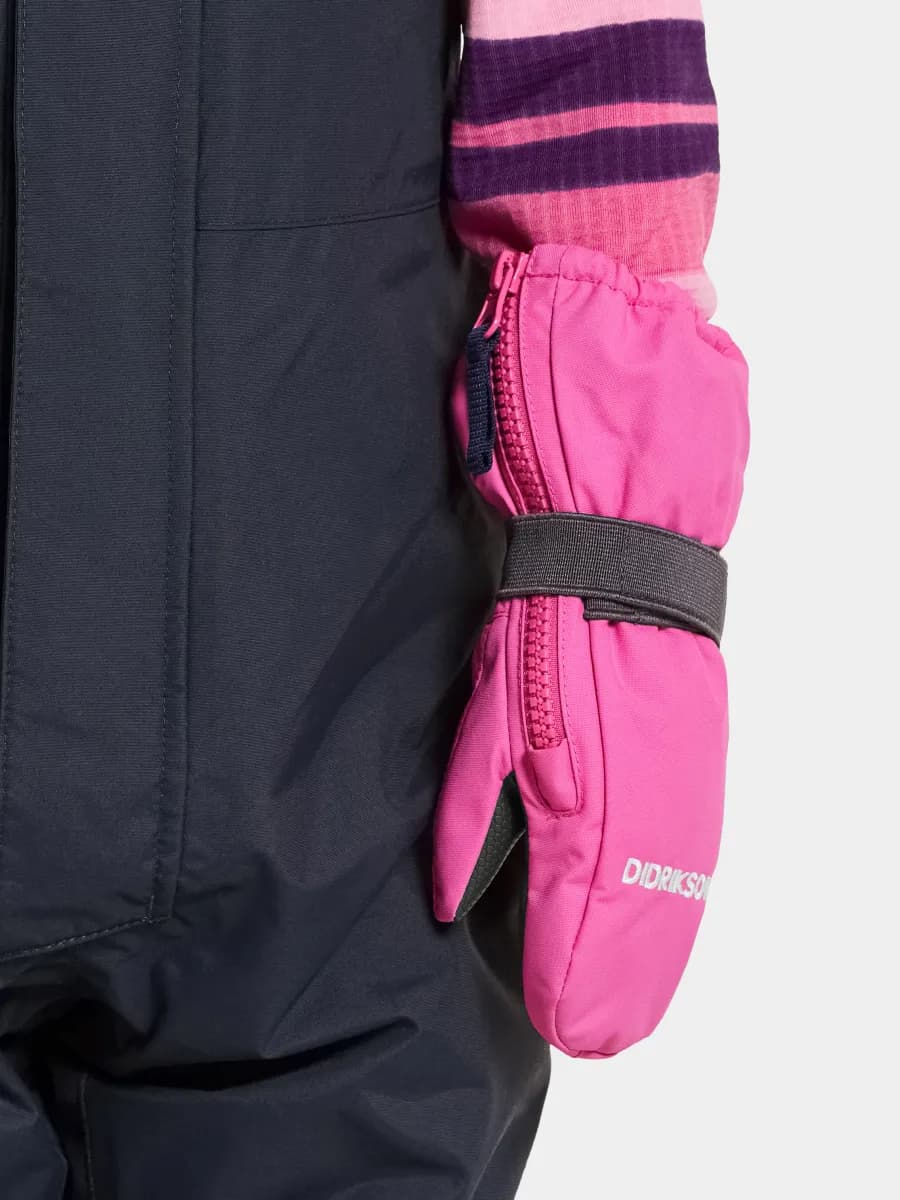 Didriksons Biggles Zip Vantar, Sweet Pink, 2-4 år