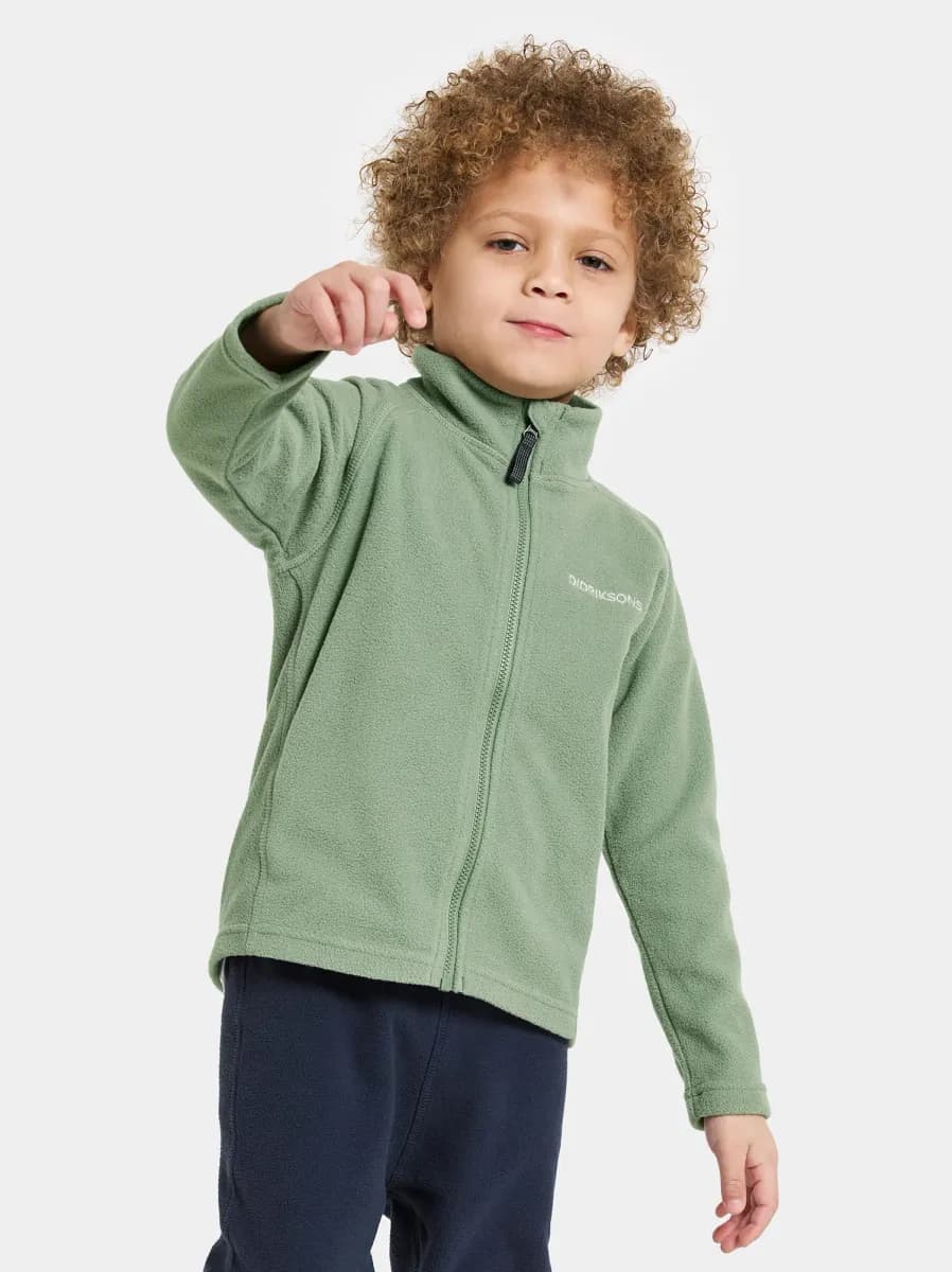 Didriksons Monte Fleecejacka, Light Moss, 100