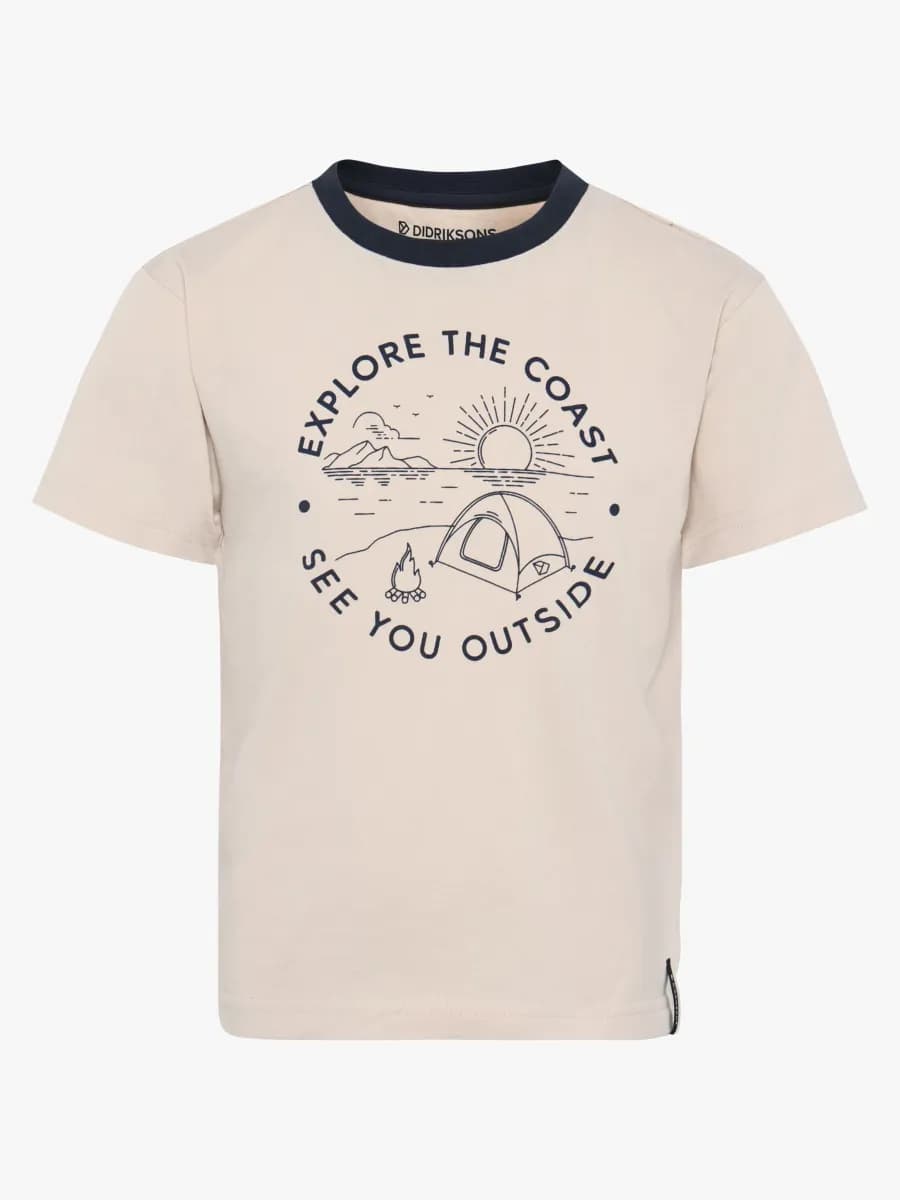 Didriksons Mynta T-shirt, Sand Beige, 140