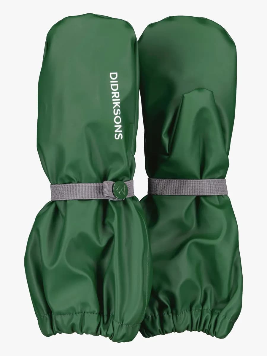 Didriksons Pileglove Fodrade Regnvantar, Pine Green, 0 år