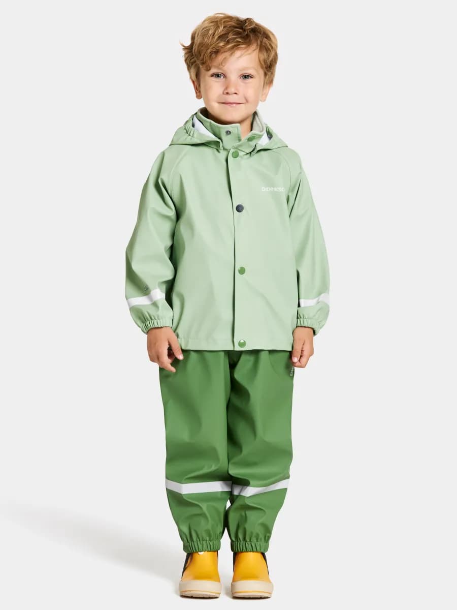 Didriksons Slaskeman Regnställ, Light Algae Green, 140