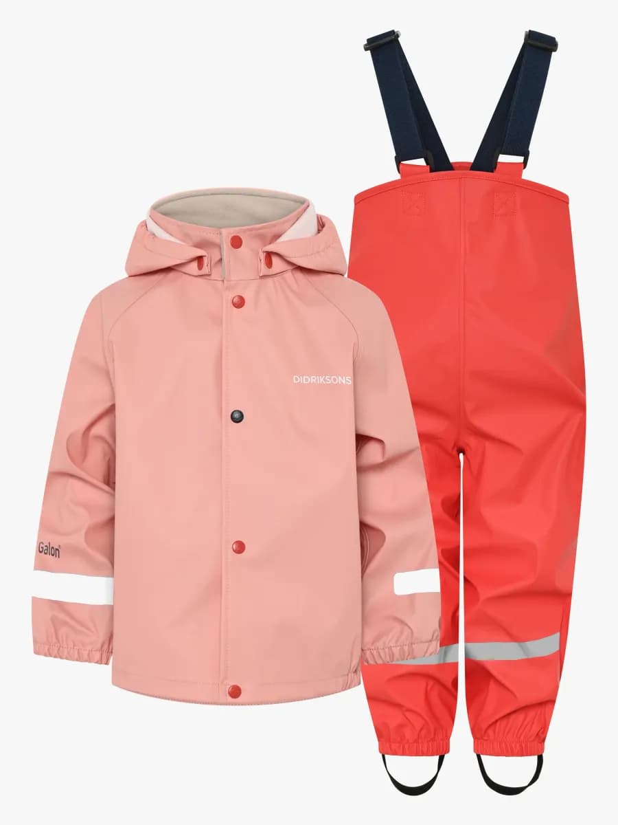 Didriksons Slaskeman Regnställ, Powder Peach, 90