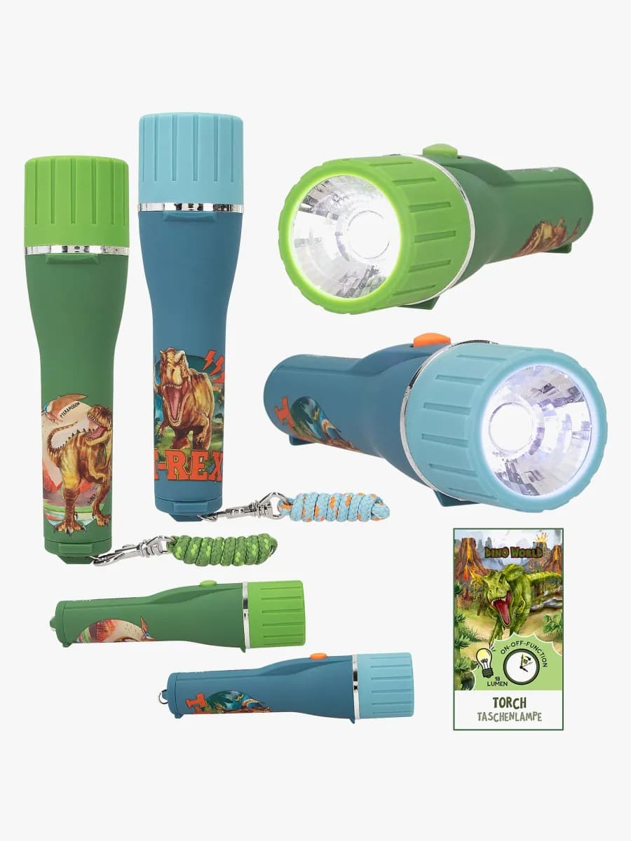 Dino World Ficklampa med Timer Blandad, Barnrum