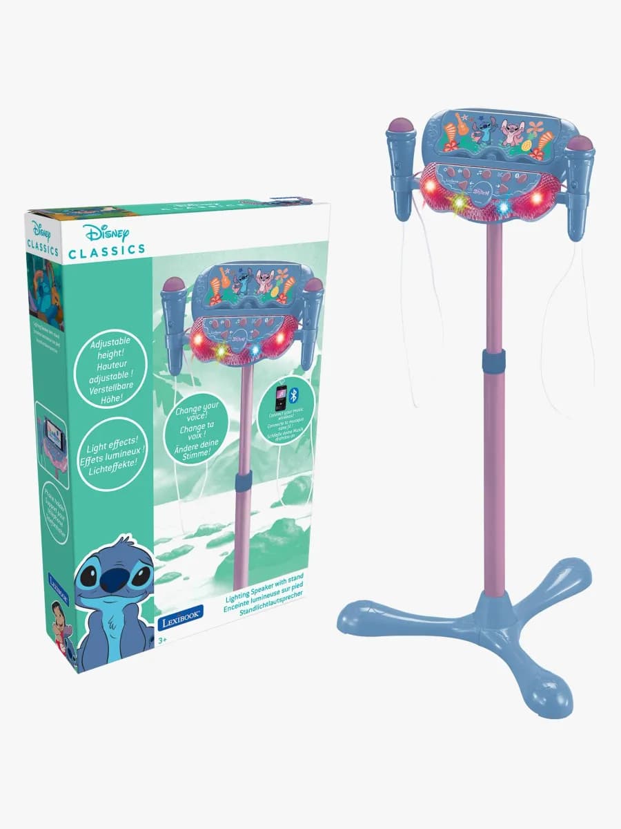 Disney Lilo and Stitch Justerbart Karaoke Stativ med 2 Mikrofoner