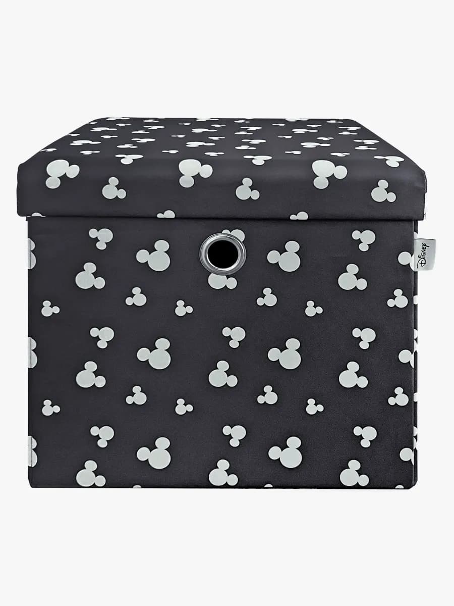 Disney Musse Pigg Sittpuff med Förvaring, Grå, Förvaring Barnrum