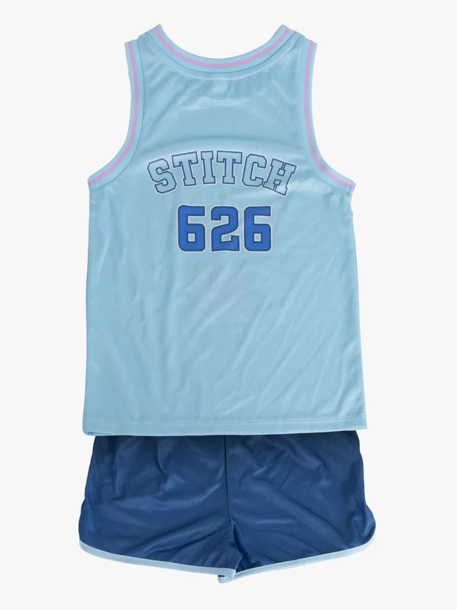 Disney Stitch Linne &  Shorts Sport Set, Blå, 116-122