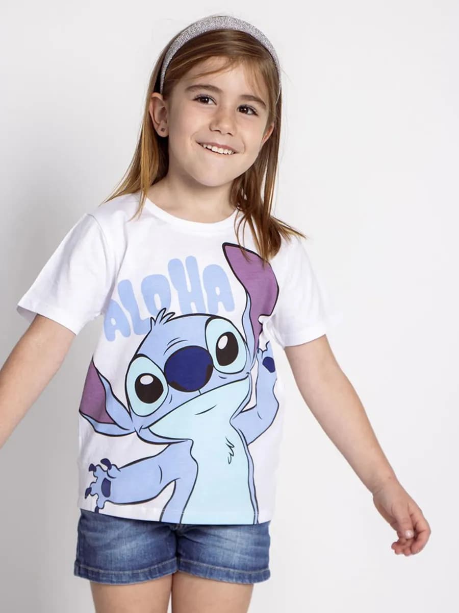 Disney Stitch T-shirt, Vit, 110-116