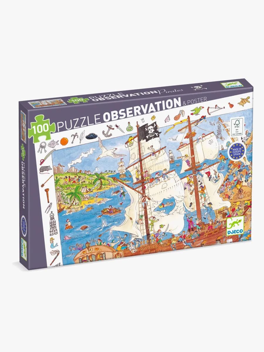 Djeco Observationspussel Pirat 100 Bitar