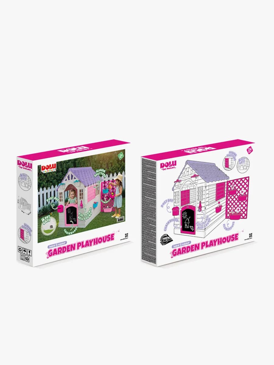DOLU Garden Lekstuga med Staket, Rosa