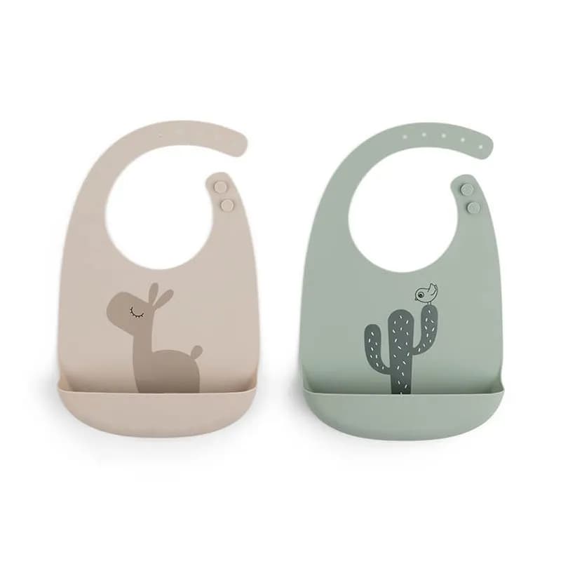 Done by Deer haklapp silikon Lalee 2-pack, sand/grön