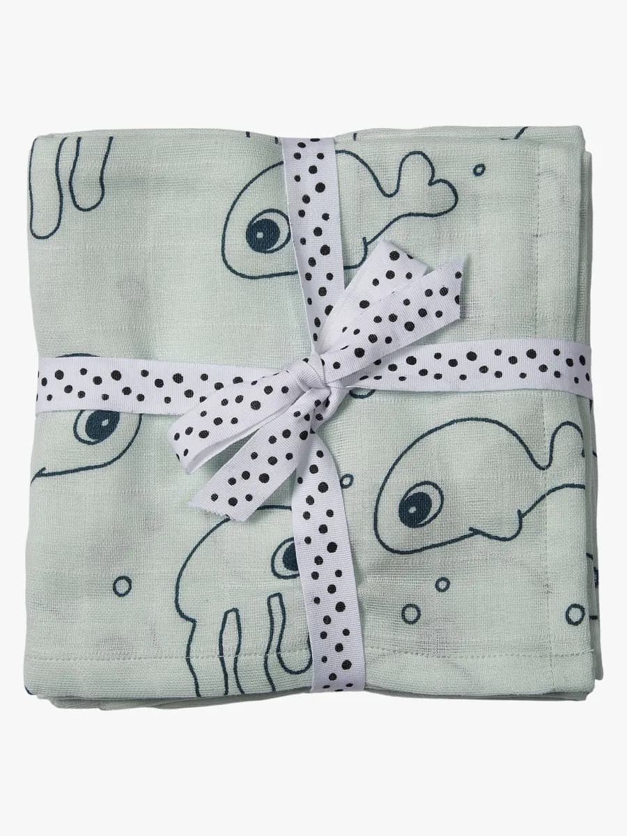 Done By Deer Swaddler Sea Friends 120x120 2-pack, Blue