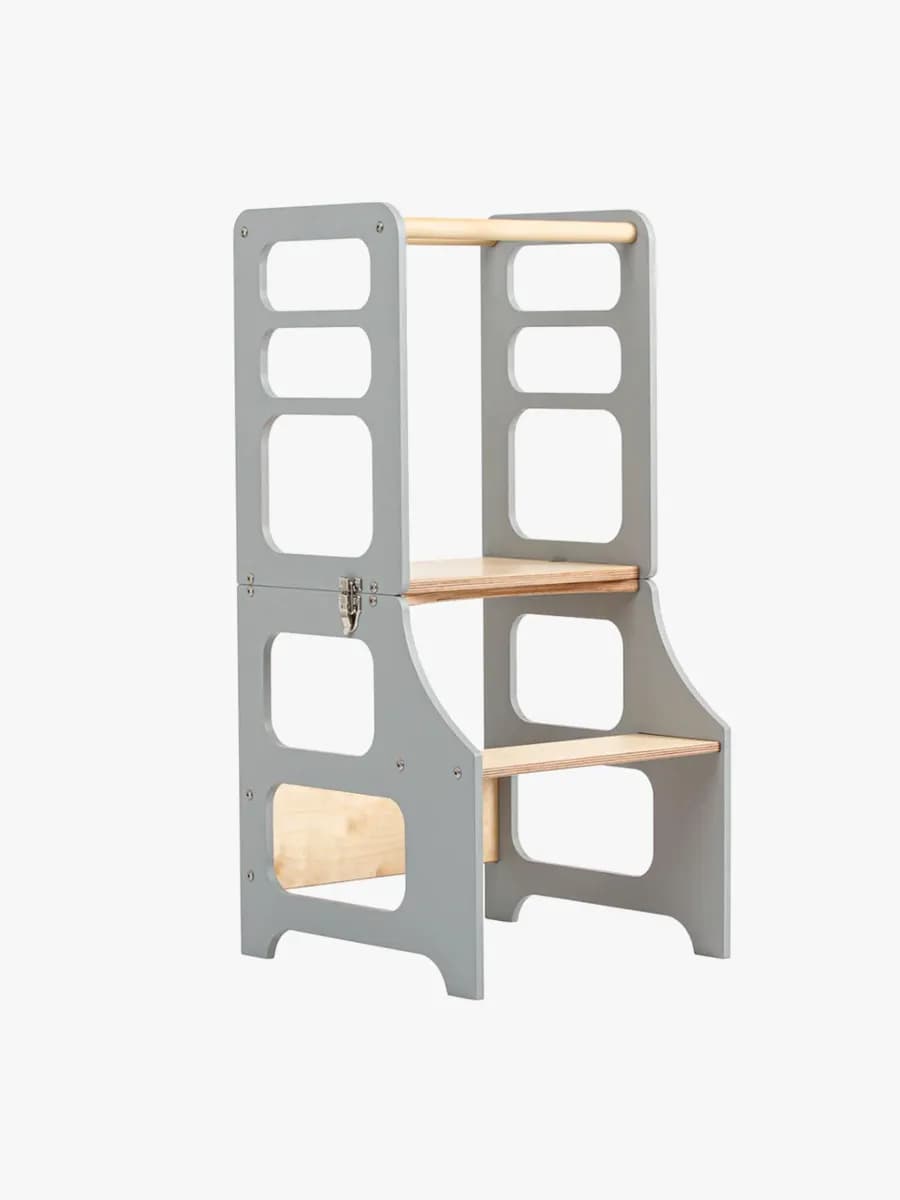 Duck Woodworks Fällbar Hjälpa Till Pall, Grå