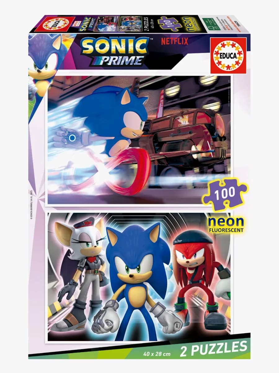 Educa Sonic Prime Pussel Neon 2x100 Bitar