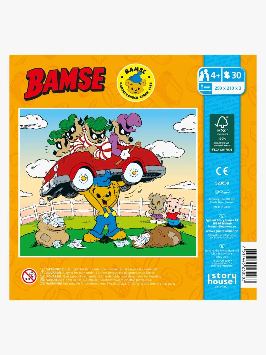 Egmont Kärnan Skurkpussel Bamse Träpussel 30 Bitar