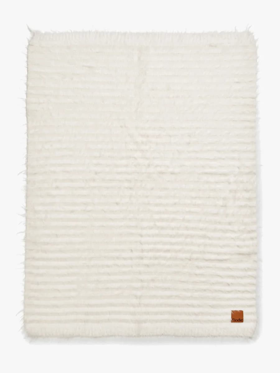 Elodie Furry Knit Filt, Vanilla White