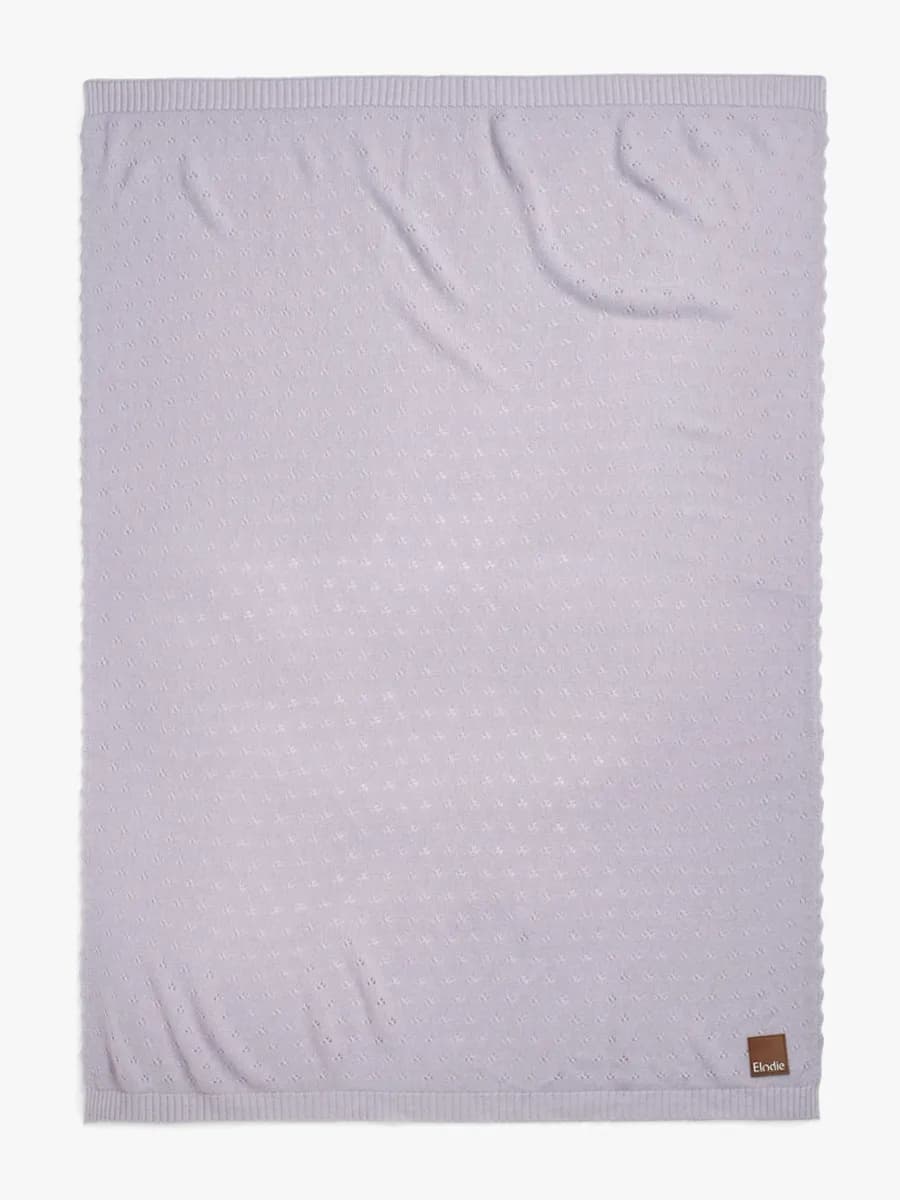 Elodie  Pointelle-stickad Filt 100x75, Lavender Love