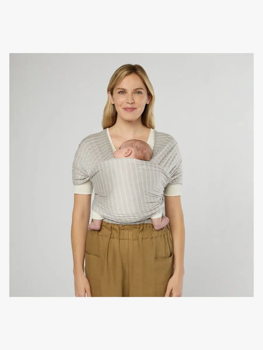Ergobaby Aura Wrap Knit Bärsjal, Grey Stripes - Bäst i test