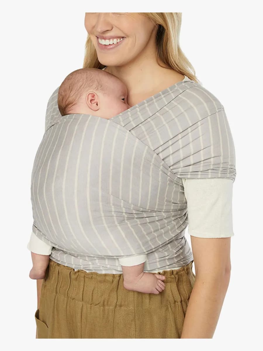 Ergobaby Aura Wrap Knit Bärsjal, Grey Stripes - Bäst i test