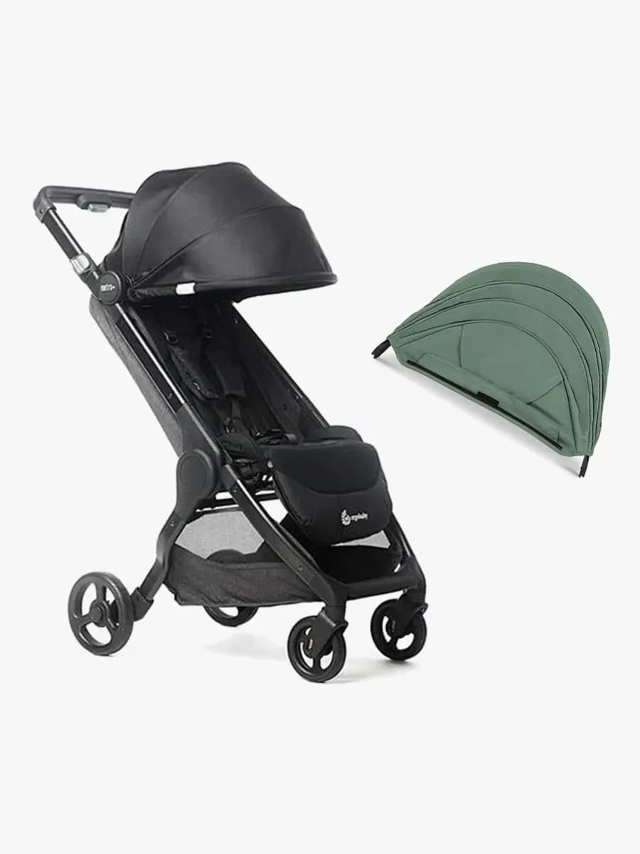 Ergobaby Metro+ Sulky inkl. Extra Sufflett, Black/Sea Grass