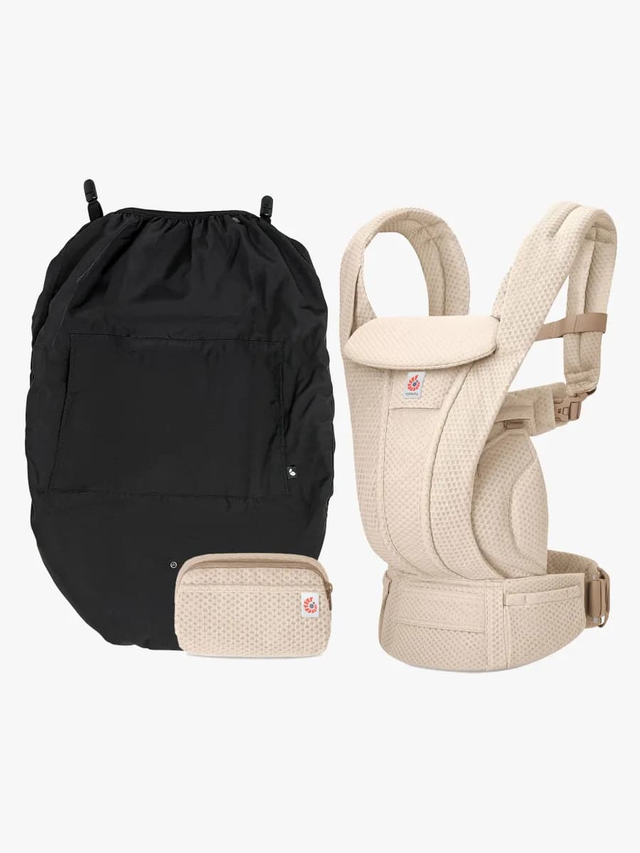 Ergobaby Omni Deluxe Bärsele Mesh inkl. Regnskydd, Natural Beige