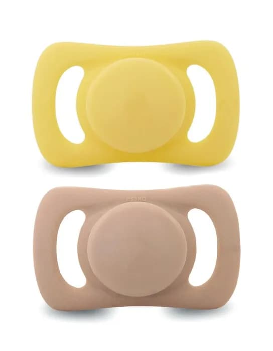 Esska Chilla Lilla Napp Silikon 2-pack 0-6 mån (Gul/Beige)