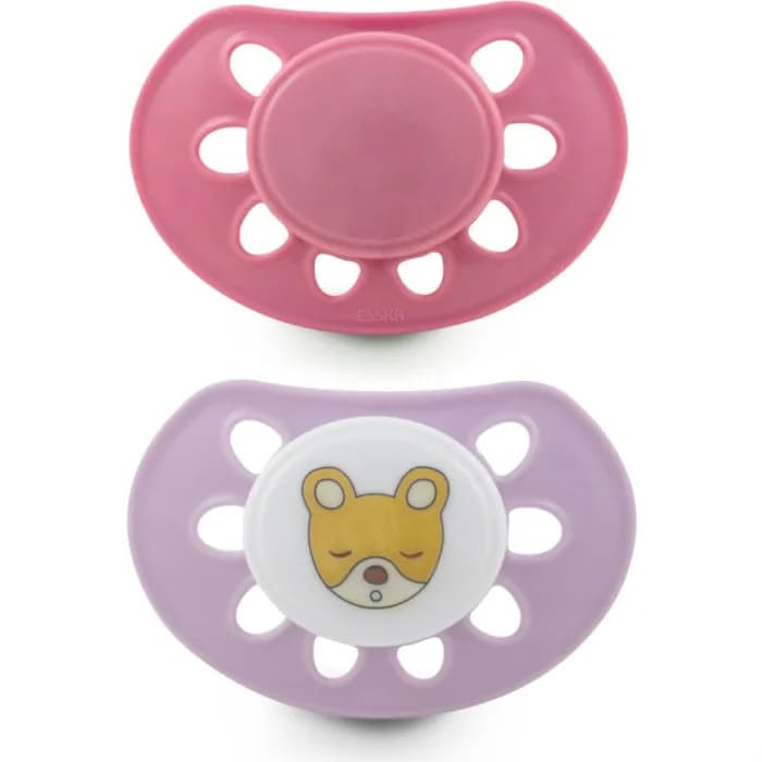 Esska Classic Napp Silikon 2-pack 4-36 mån (Rosa/Teddy)